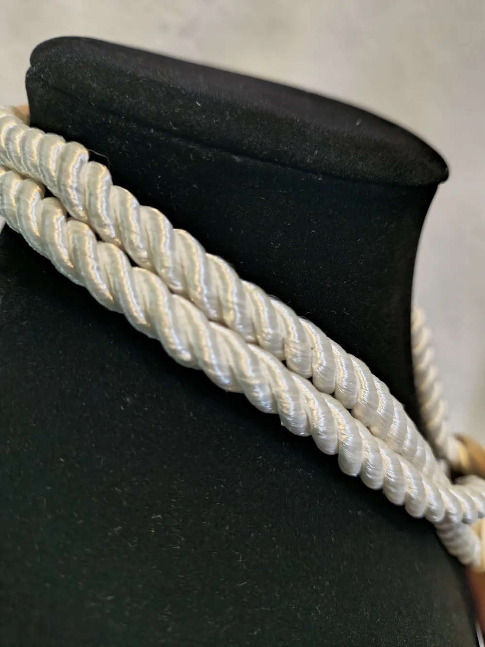 Mother-of-Pearl Pendant Necklace with Ivory Rope - Picture 3 of 7